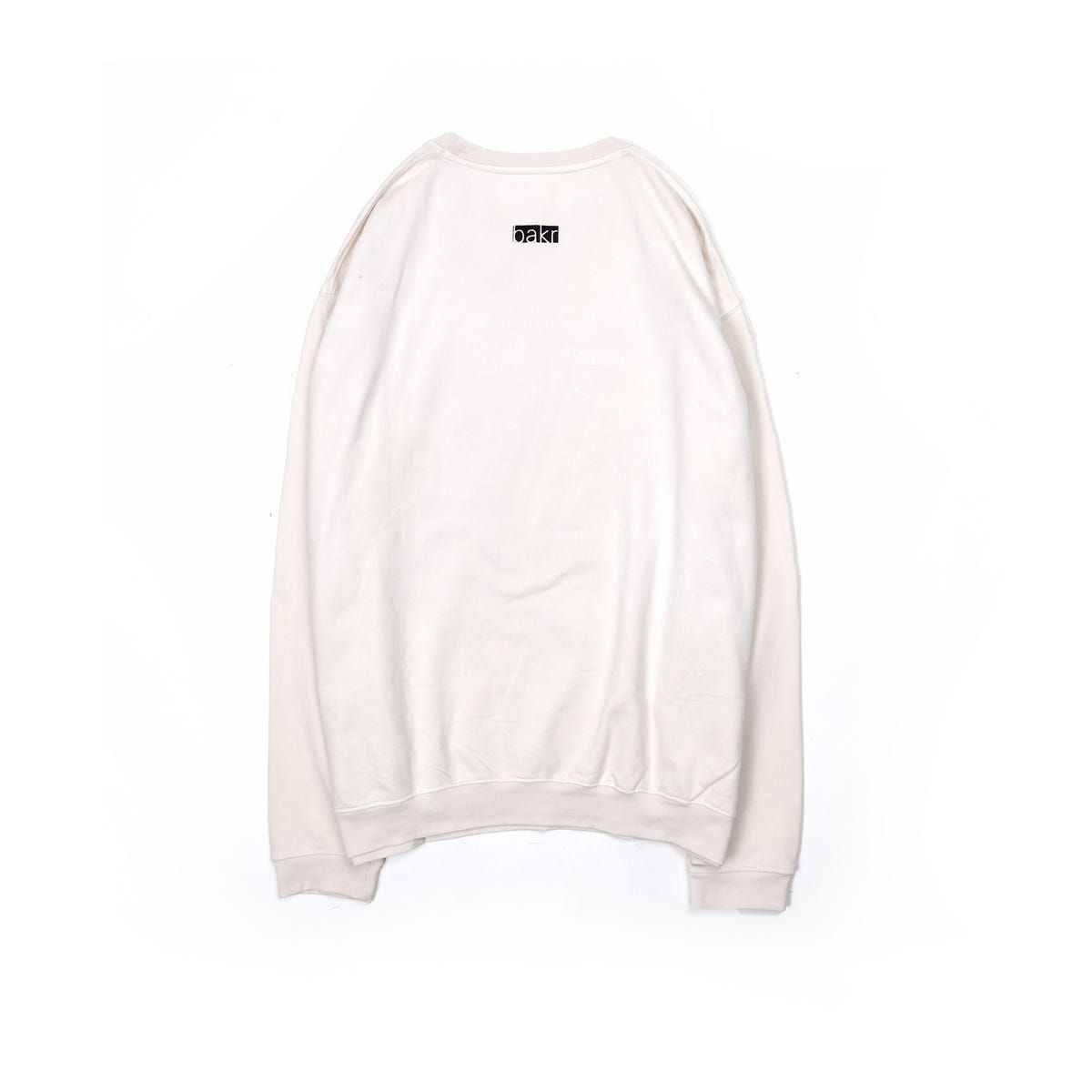oversized printed organic cotton crew neck in Ecru - image 3