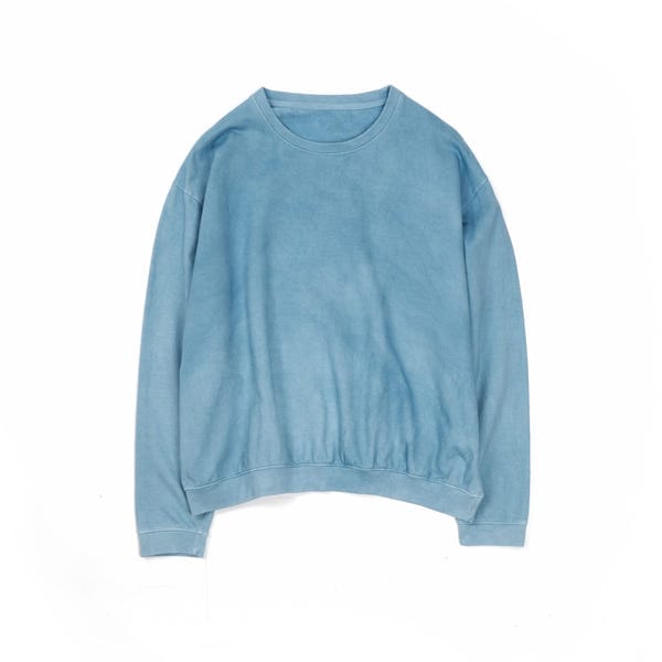 bakr — oversized organic cotton crew neck in light indigo