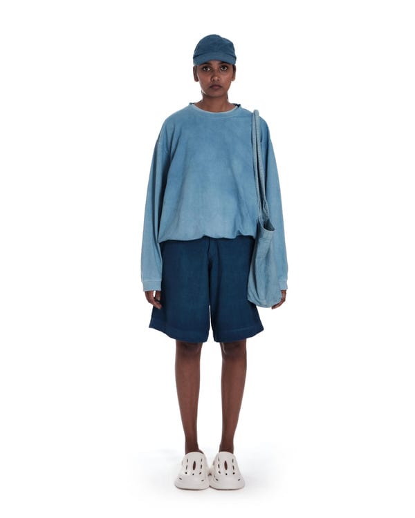 bakr — oversized organic cotton crew neck in light indigo