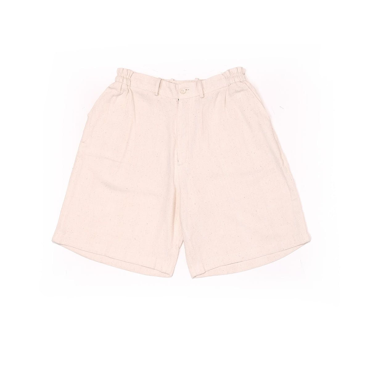 plain unisex shorts in ecru - image 1