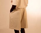 plain unisex shorts in ecru view 4