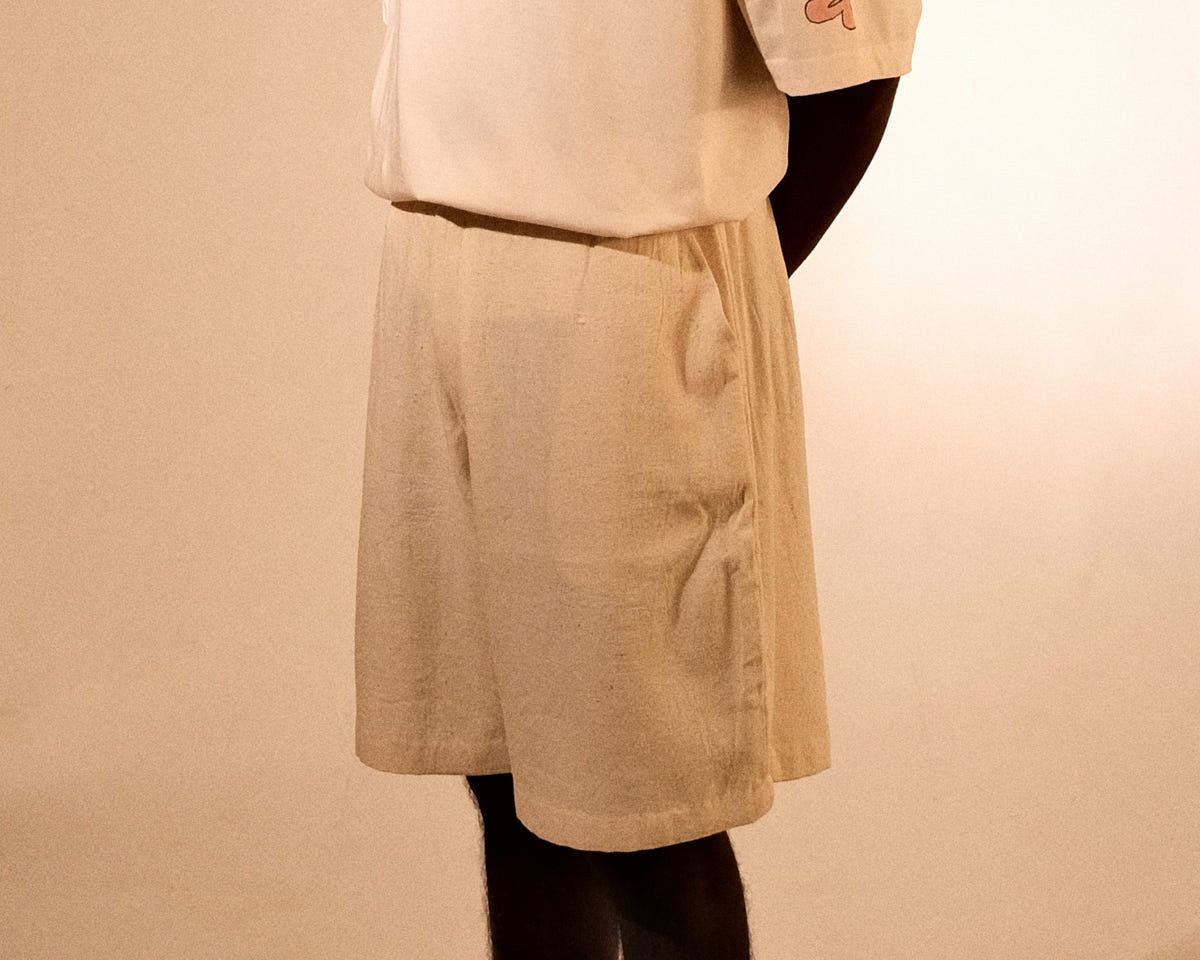 plain unisex shorts in ecru - image 7
