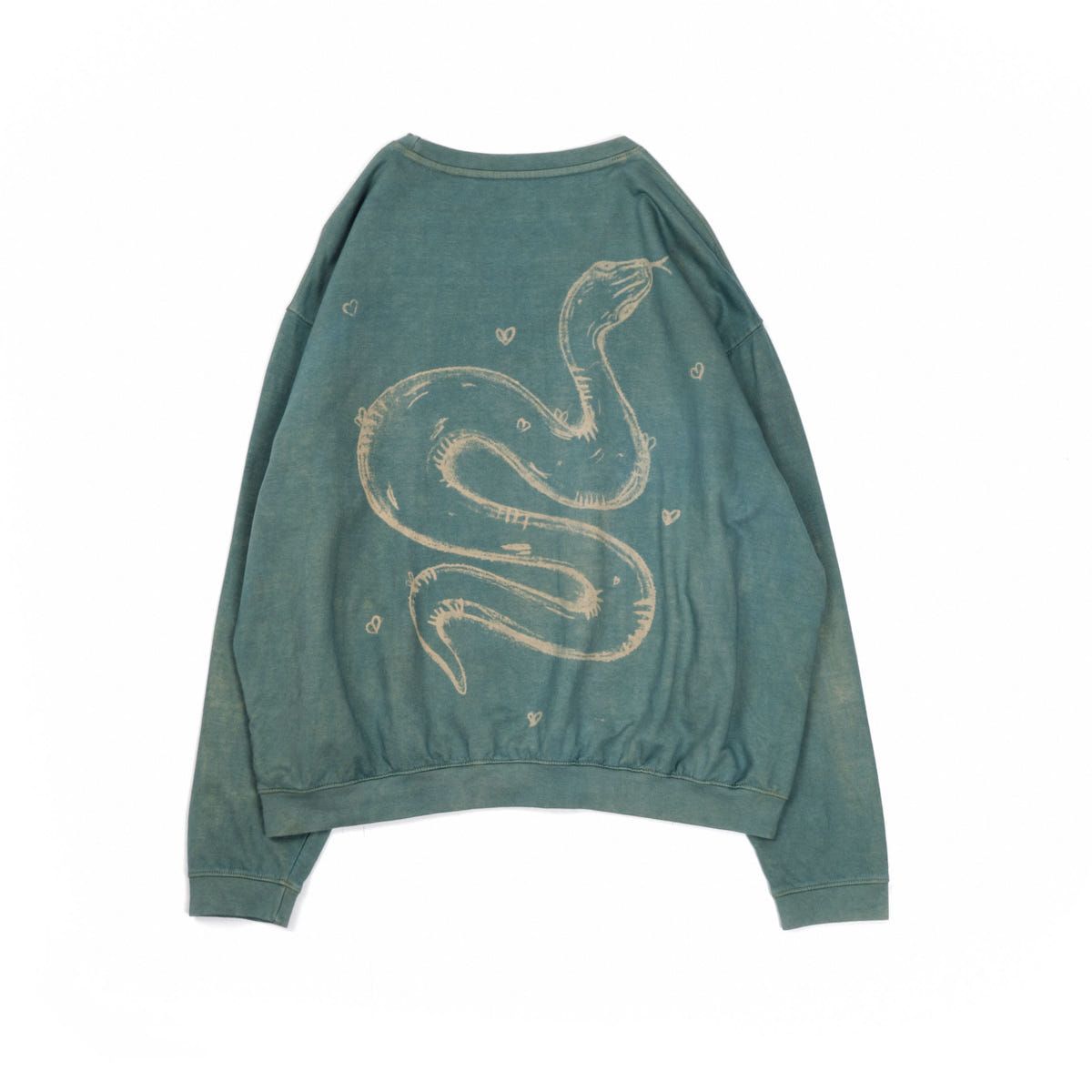 oversized organic cotton crew neck in forest green - image 1