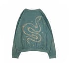 oversized organic cotton crew neck in forest green view 1