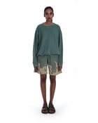 oversized organic cotton crew neck in forest green view 3