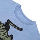oversized printed organic cotton crew neck in Light Indigo view 2