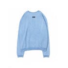 oversized printed organic cotton crew neck in Light Indigo view 3