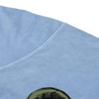 oversized printed organic cotton crew neck in Light Indigo view 4