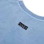 oversized printed organic cotton crew neck in Light Indigo view 5
