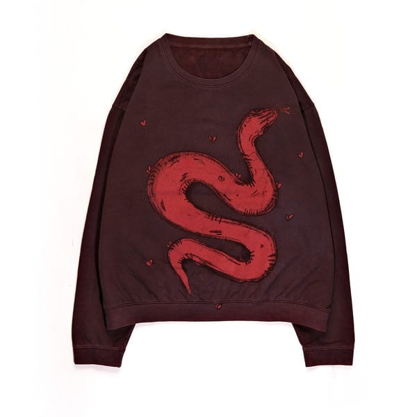 bakr — Serpent Crewneck in Purple Blood