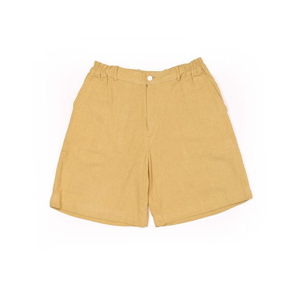 bakr — plain unisex shorts in lemon yellow
