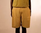 plain unisex shorts in lemon yellow view 2