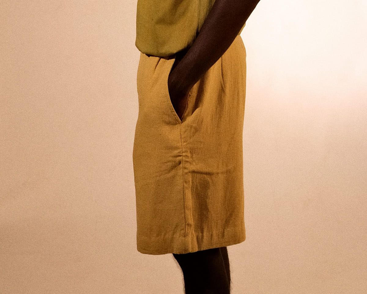 plain unisex shorts in lemon yellow - image 4