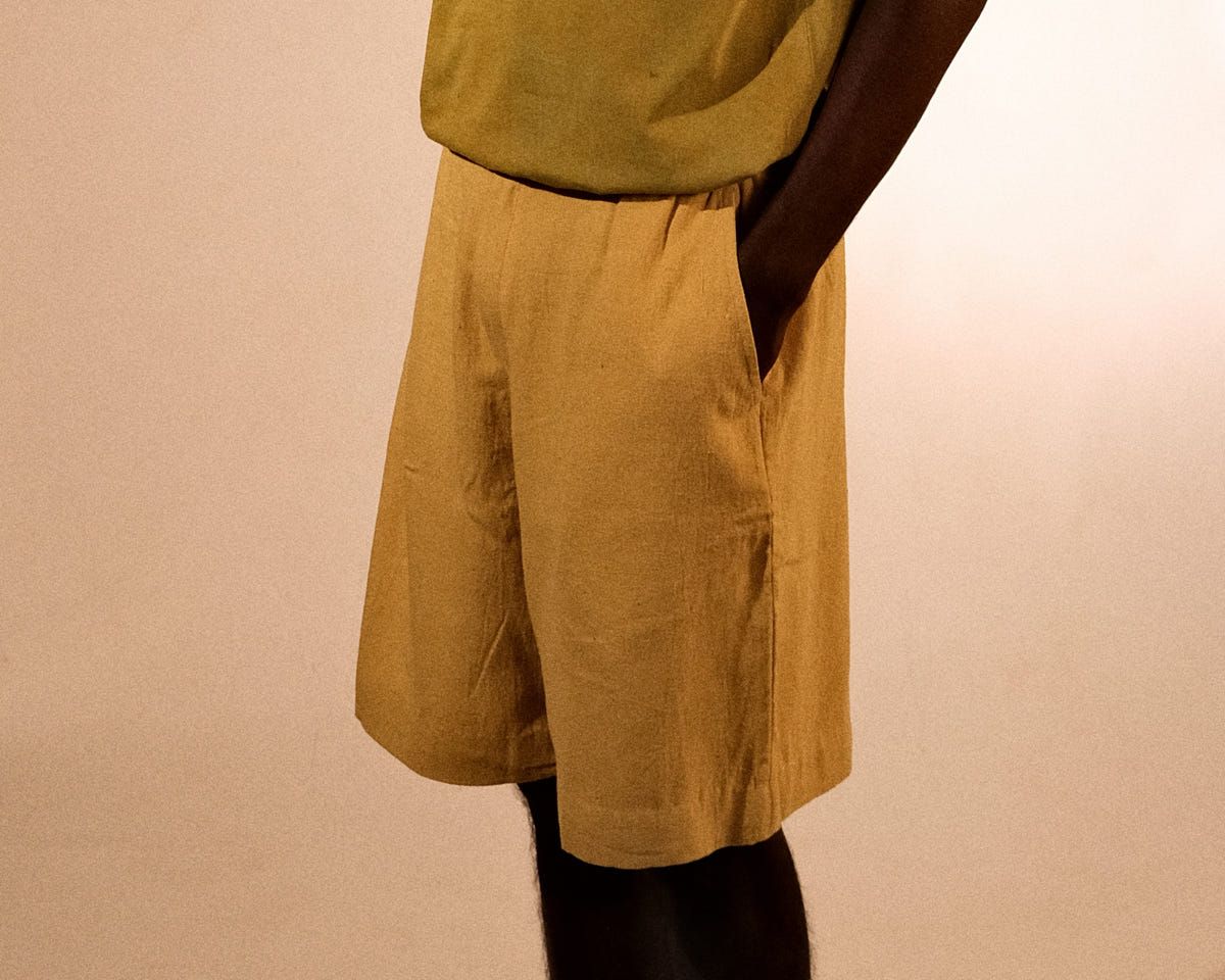 plain unisex shorts in lemon yellow - image 5