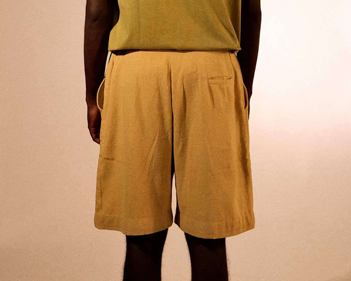 plain unisex shorts in lemon yellow - image 6