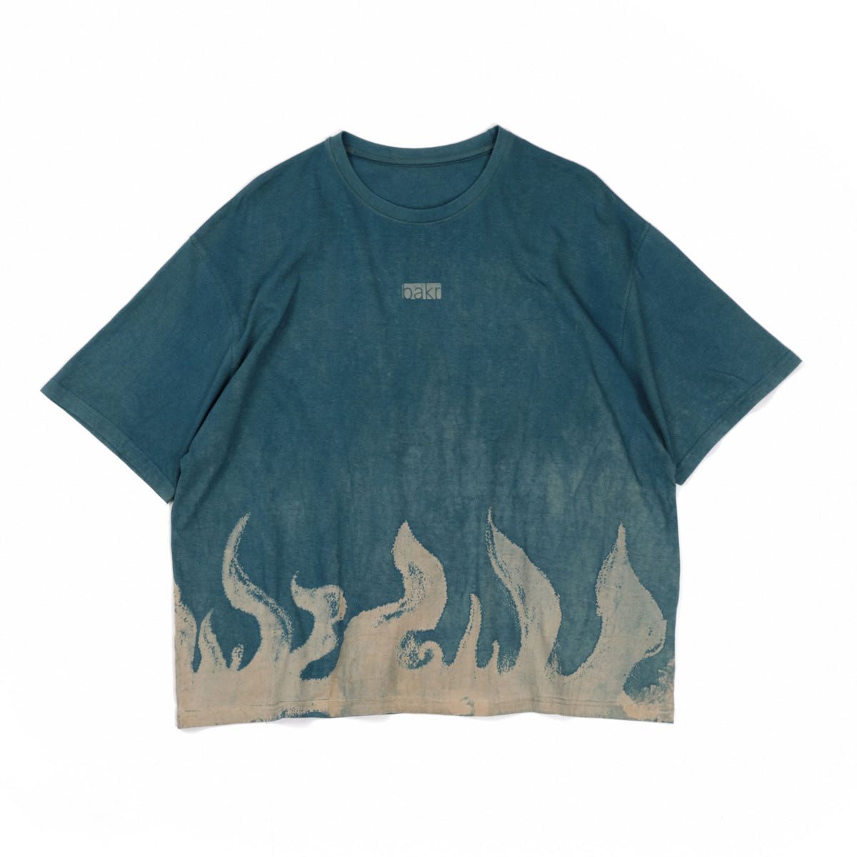 oversized organic cotton printed t-shirt in forest teal - image 1