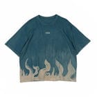 oversized organic cotton printed t-shirt in forest teal view 1