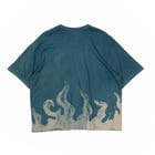 oversized organic cotton printed t-shirt in forest teal view 6