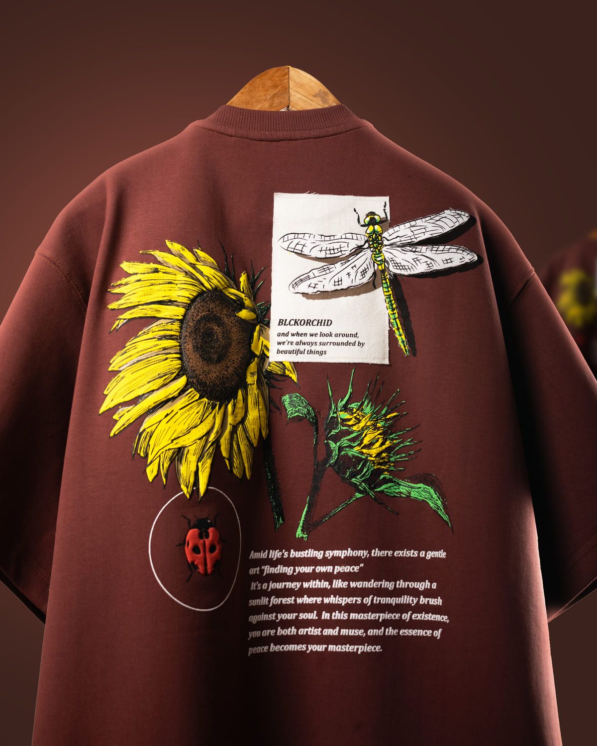 FINDING PEACE 2.0 T-SHIRT [BURNT UMBER] - image 1