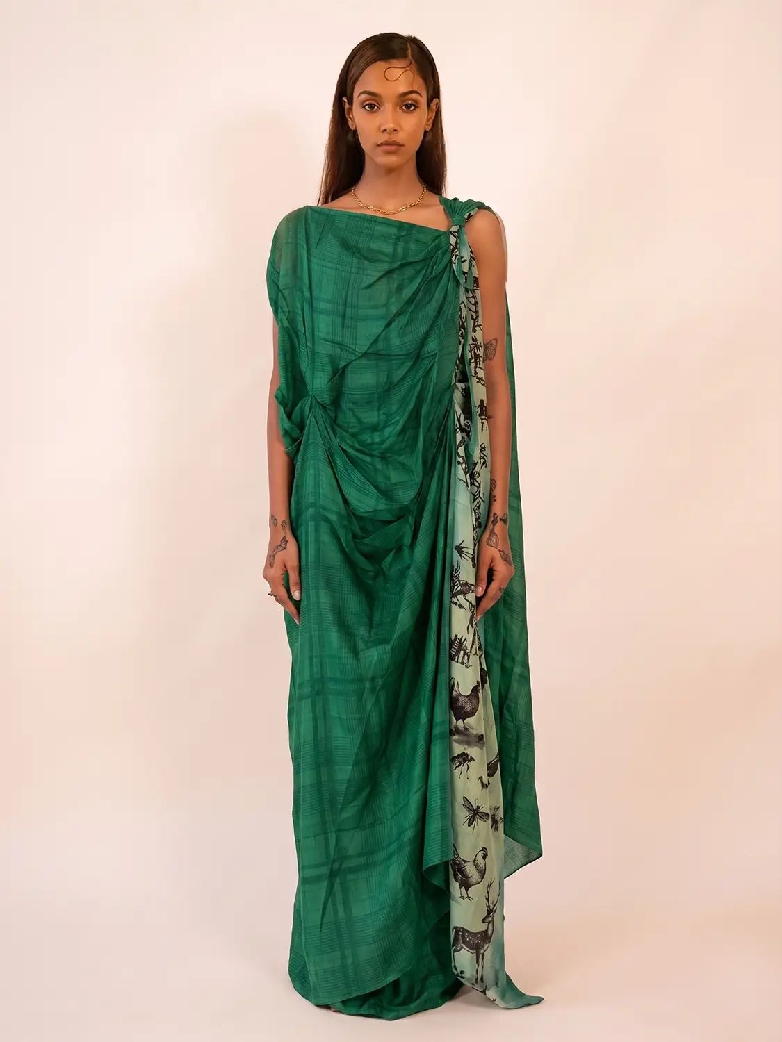 EMERALD DRAPE DRESS | Dress | S-M - image 1