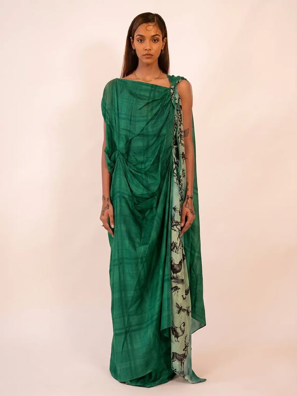 BODEMENTS — EMERALD DRAPE DRESS | Dress | S-M