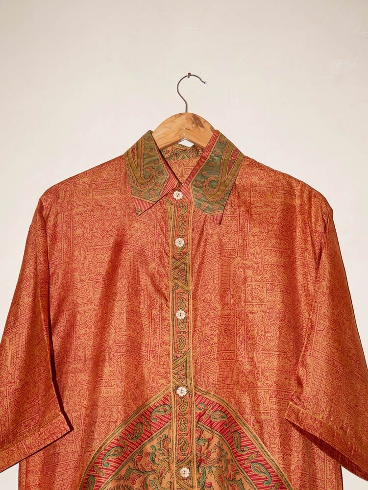 RAGA VI | Oversized Orange Printed Shirt | M - image 2