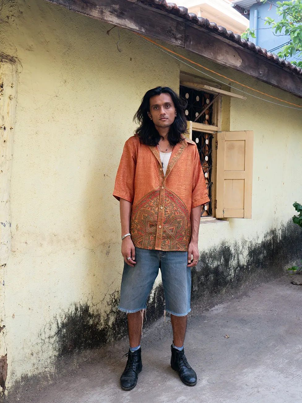 RAGA VI | Oversized Orange Printed Shirt | M - image 3