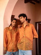 RAGA VI | Oversized Orange Printed Shirt | M view 4