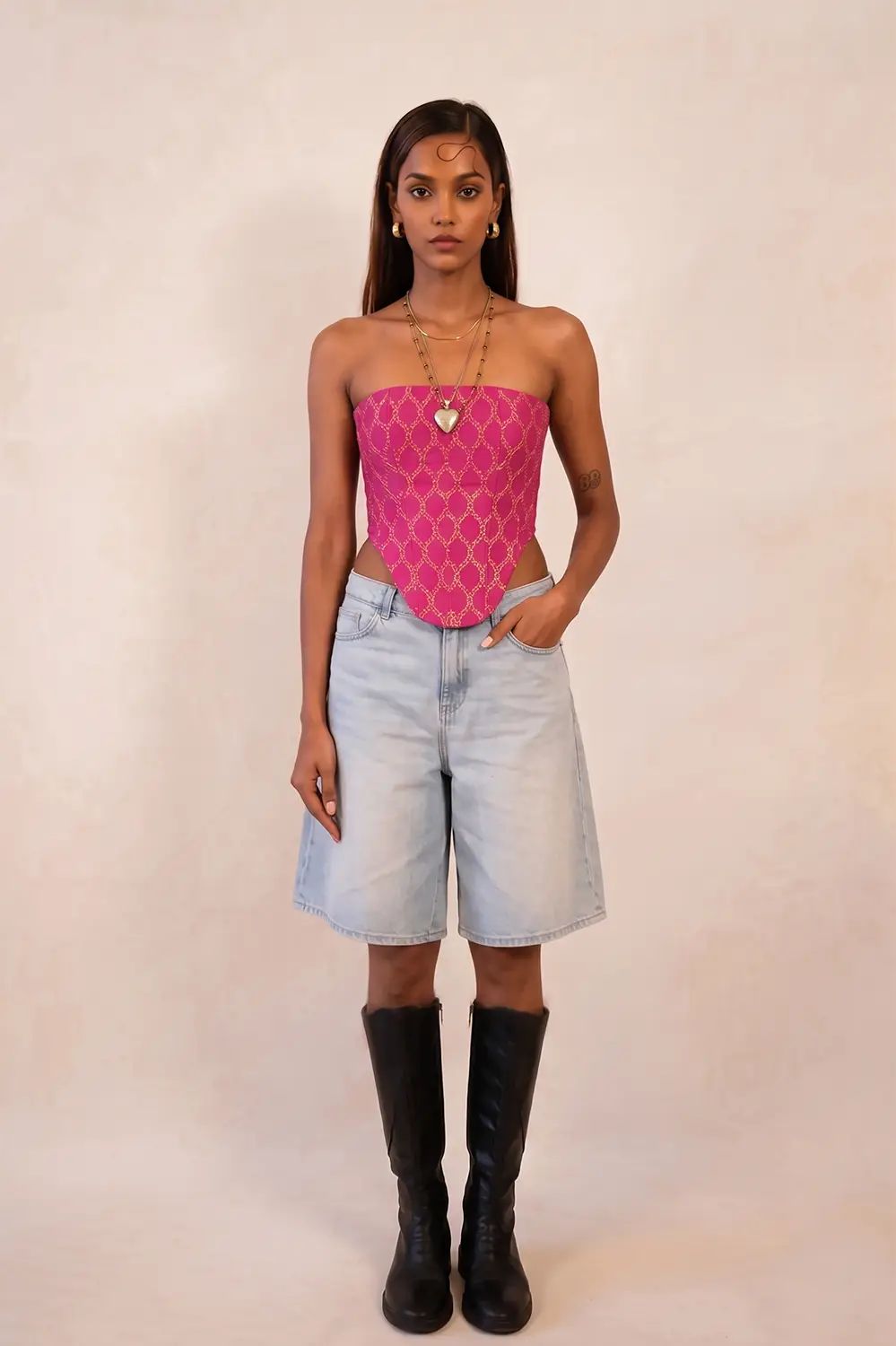 FALAK I | Silk Brocade Tube Corset | S-M - image 1