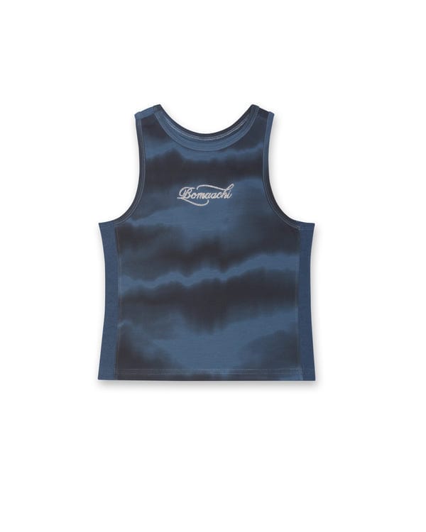 BOMAACHI — Rope Embroidered Blue Tank Top