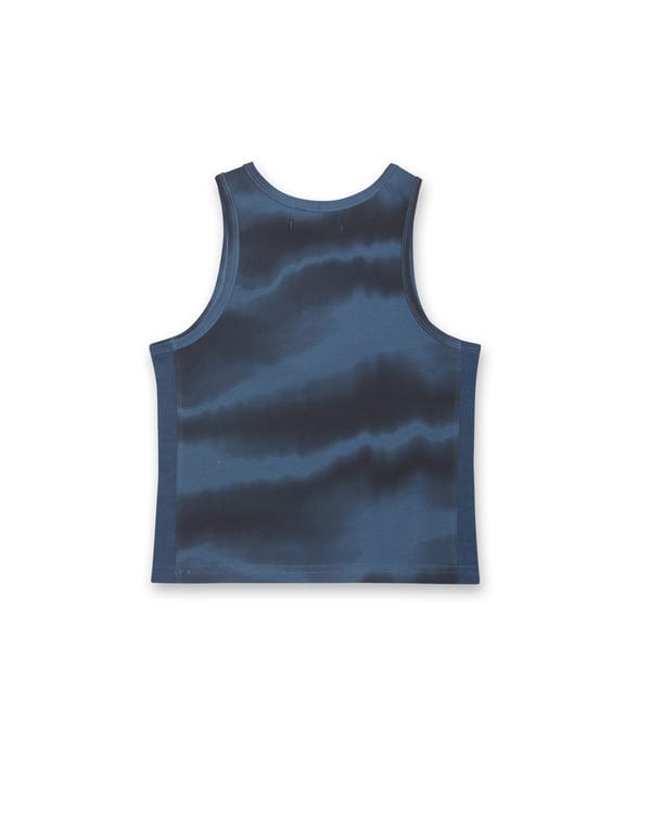 BOMAACHI — Woven Patch Blue Tank Top