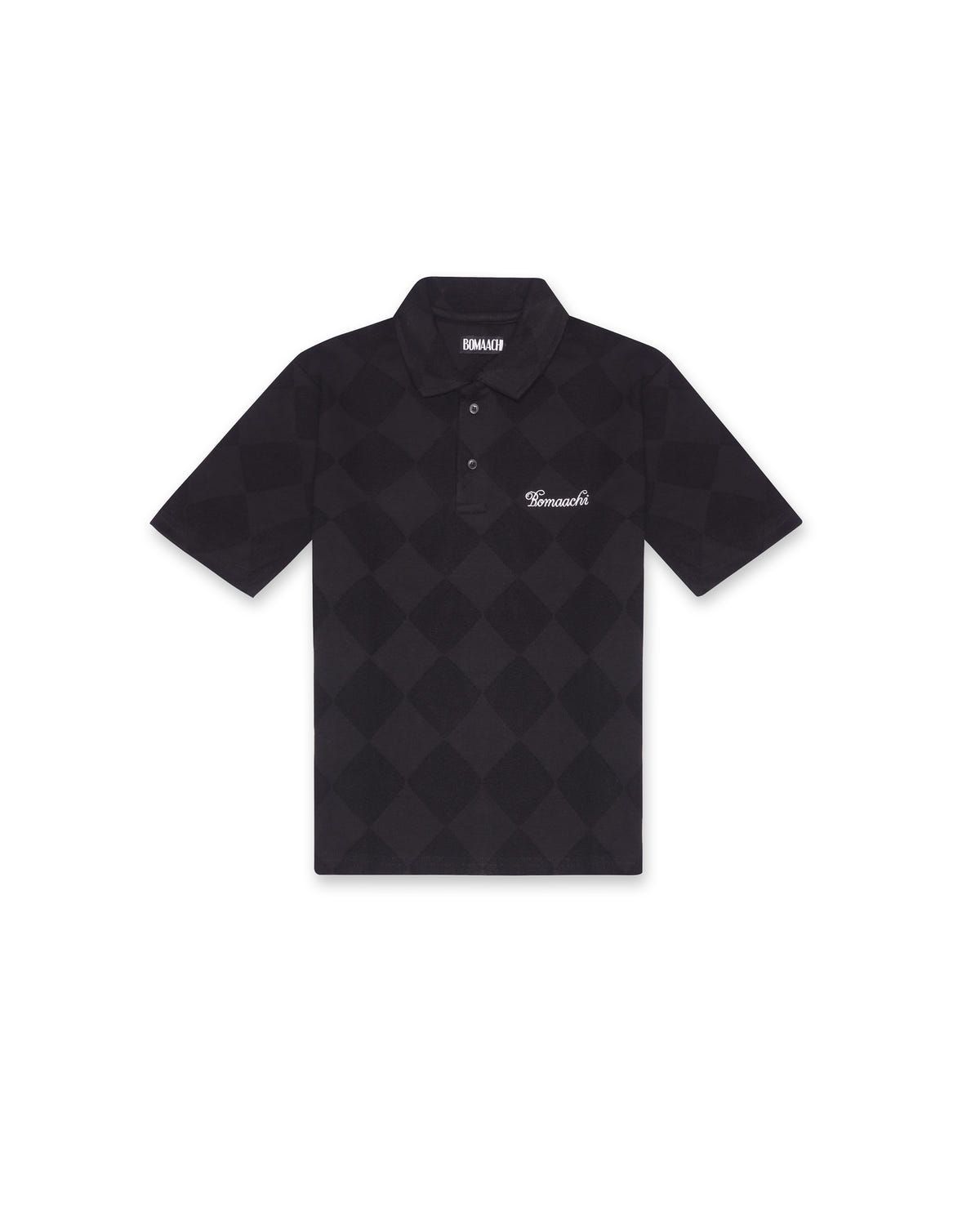 Textured Polo Black T-shirt (Regular Fit) - image 1