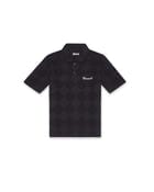 Textured Polo Black T-shirt (Regular Fit) view 1