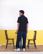 Textured Polo Black T-shirt (Regular Fit) view 3