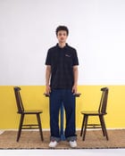 Textured Polo Black T-shirt (Regular Fit) view 5