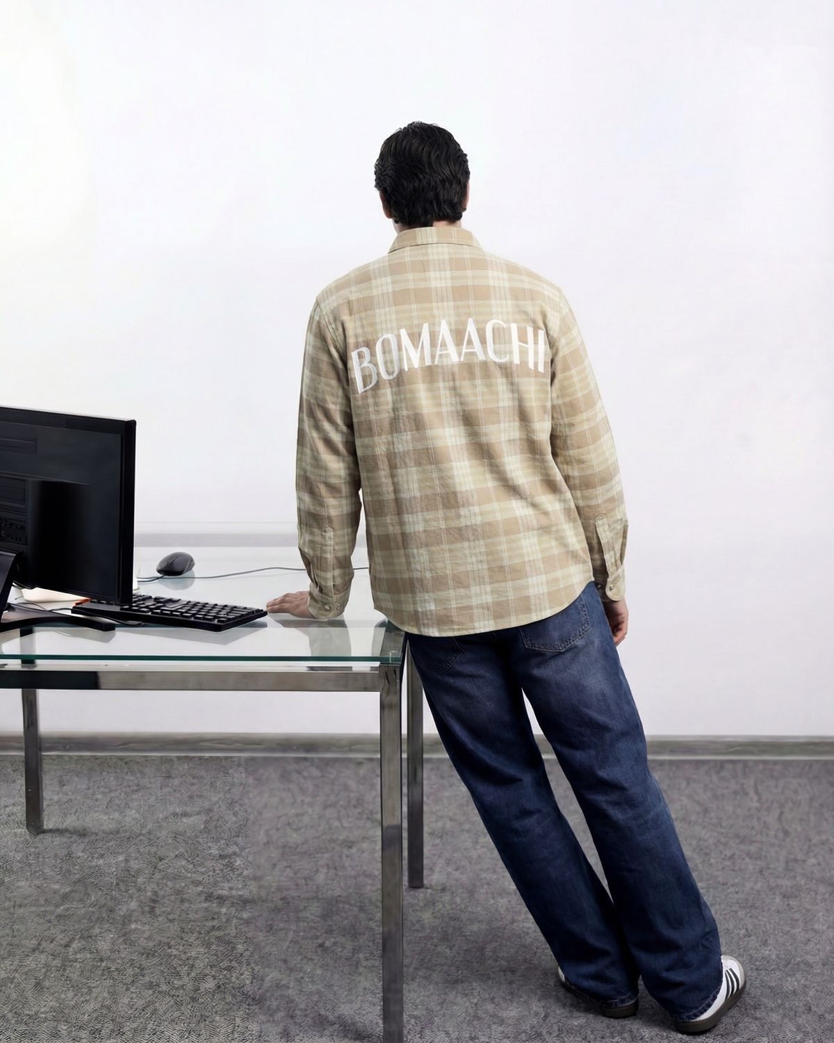 Checkered Shirt Beige - image 3