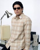 Checkered Shirt Beige view 5