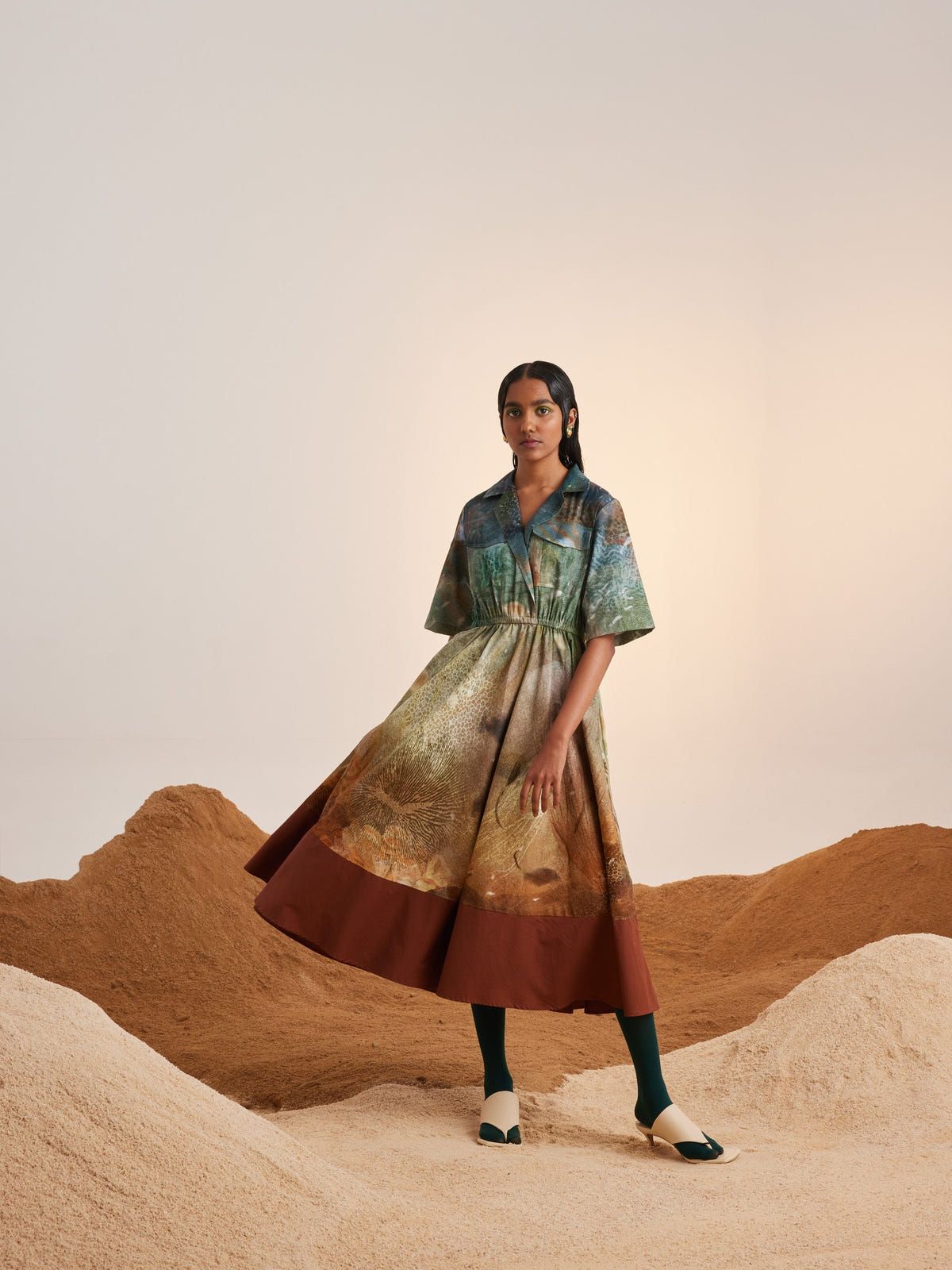Print Blocked Dress - image 1