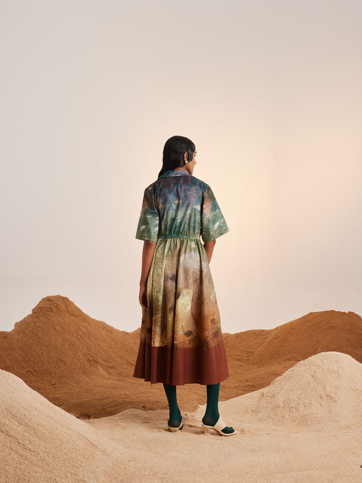 Print Blocked Dress - image 3