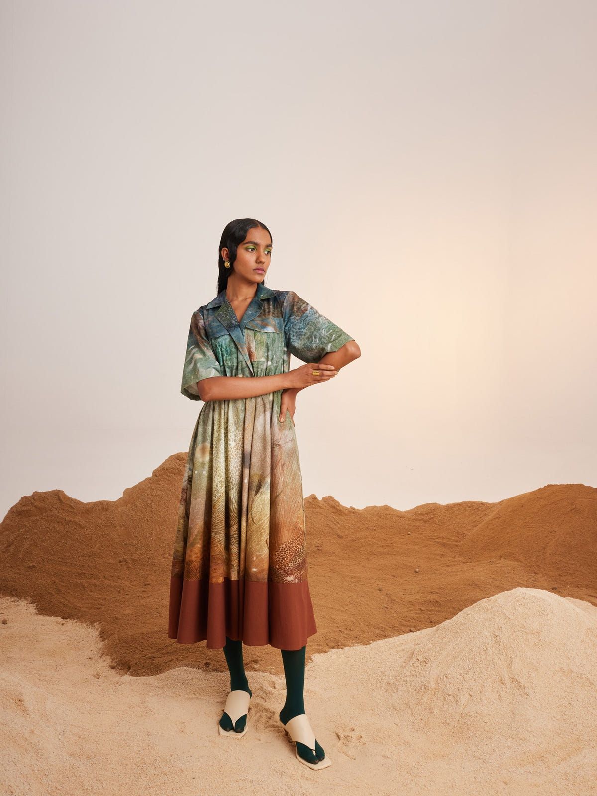 Print Blocked Dress - image 4