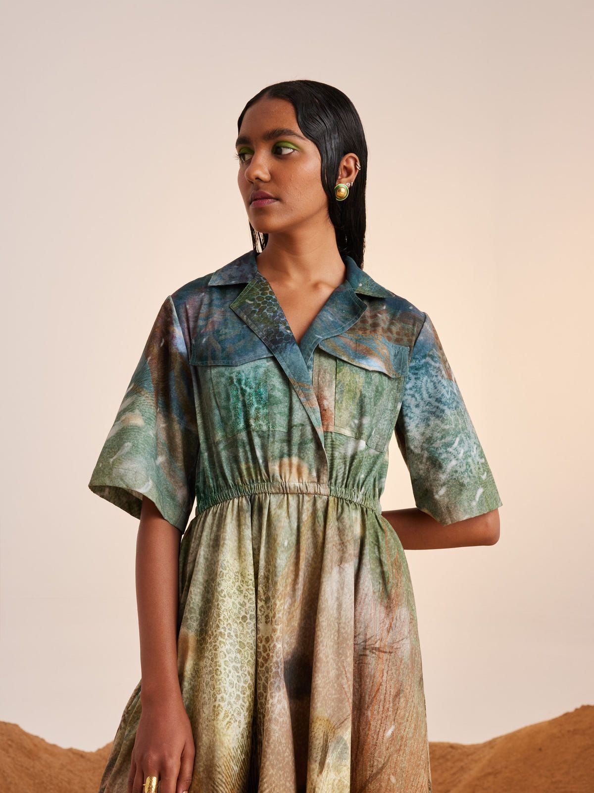 Print Blocked Dress - image 5