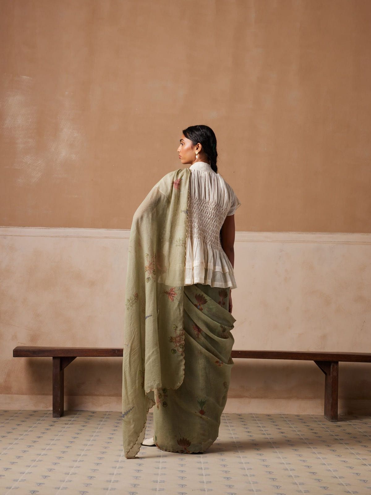 Smocked Saree - image 5