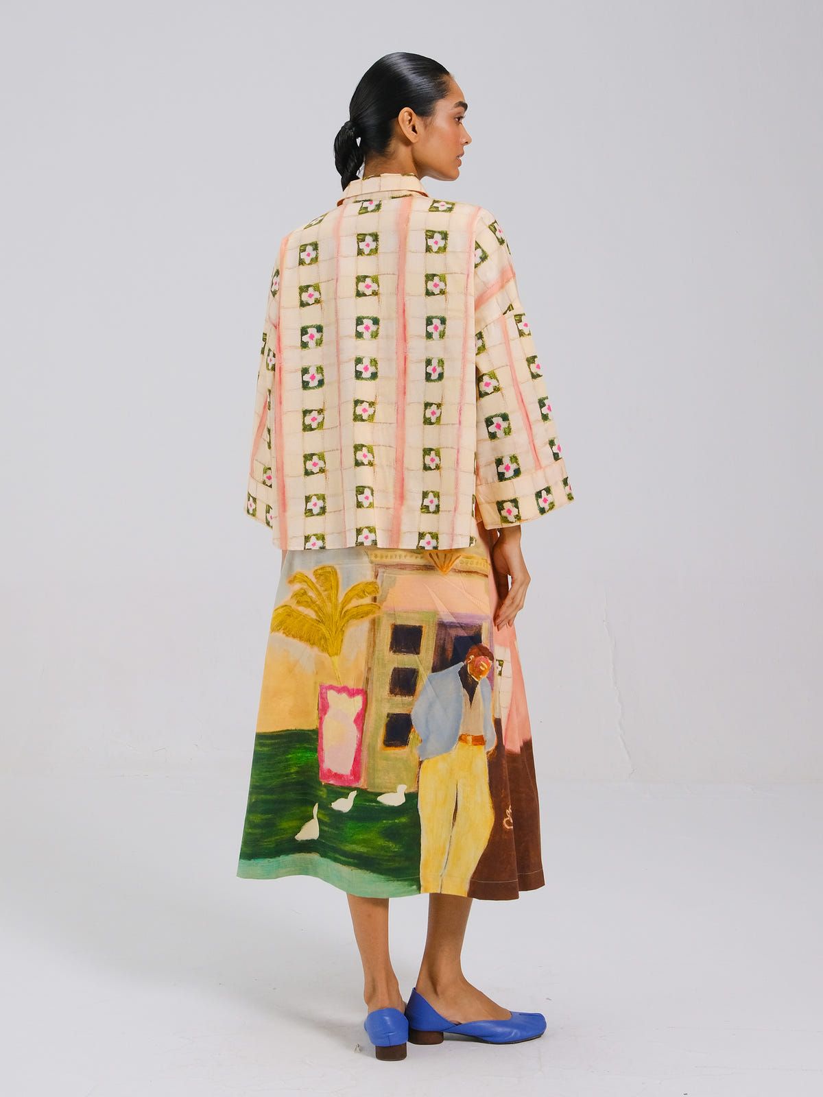 Panel Shirt Set(Panel Shirt + Wrap Skirt) - image 4