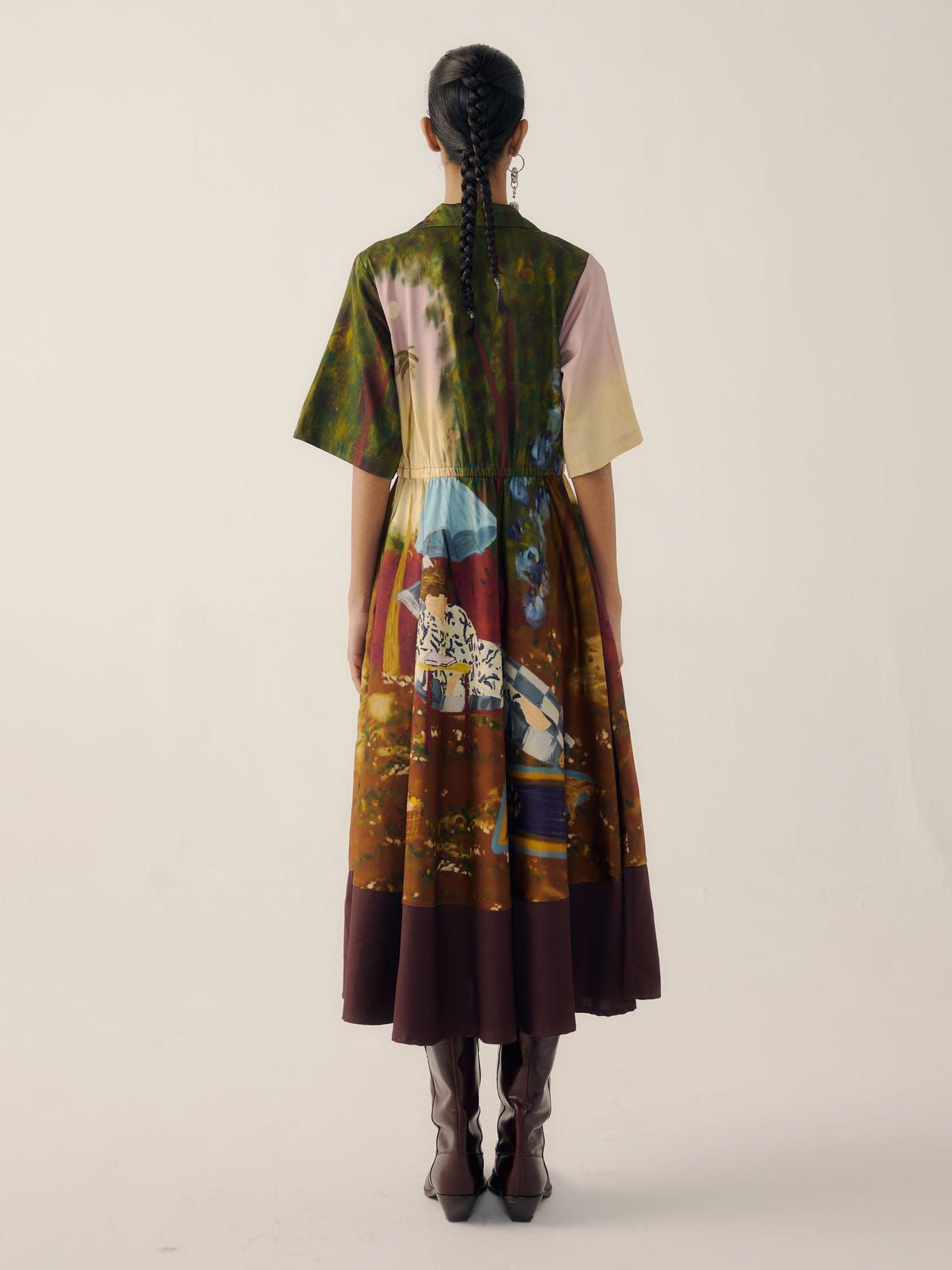 Print Blocked Dress - image 5