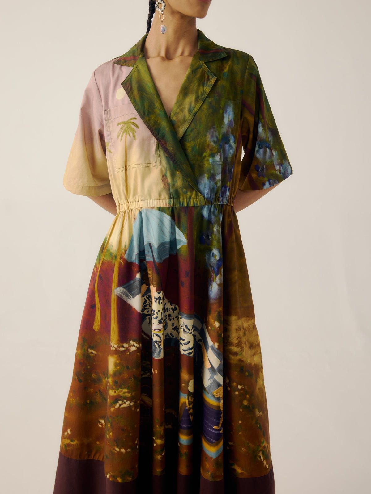 Print Blocked Dress - image 7