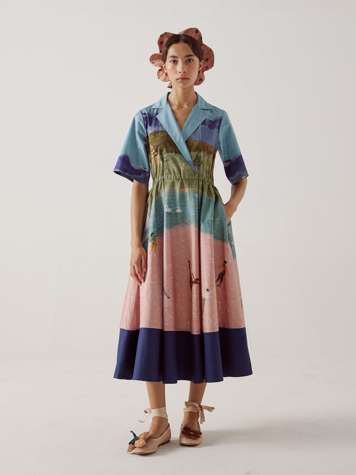 Print Blocked Dress - image 1
