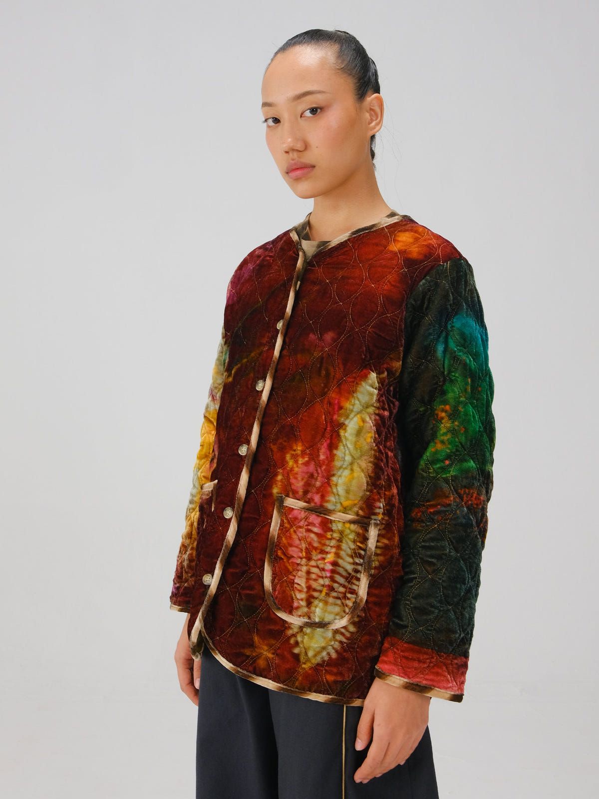 Collarless Quilted Jacket - image 3
