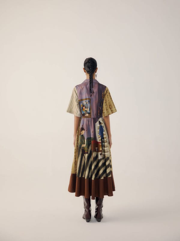 Cord — Print Blocked Dress