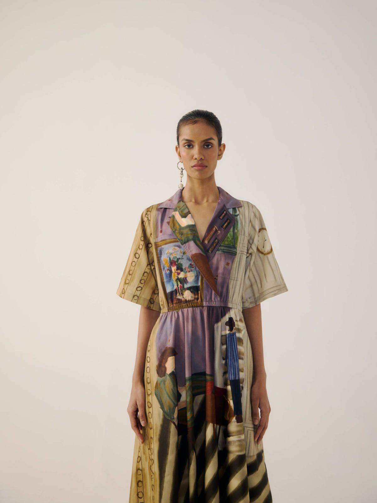 Print Blocked Dress - image 5