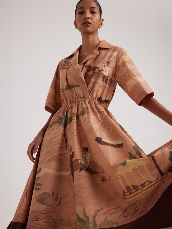 Cord — Print Blocked Dress